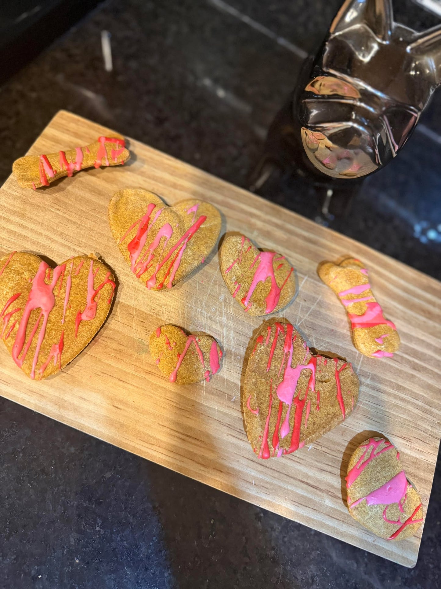 Drizzeled Valentine Canine Cookies
