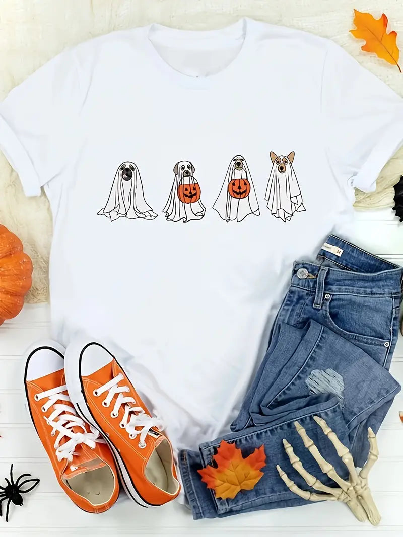 Halloween Ghost Dog T-shrit