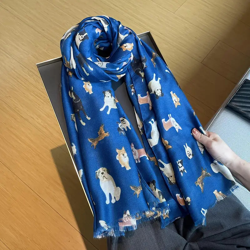 Stylish Soft Dog Pattern Scarf