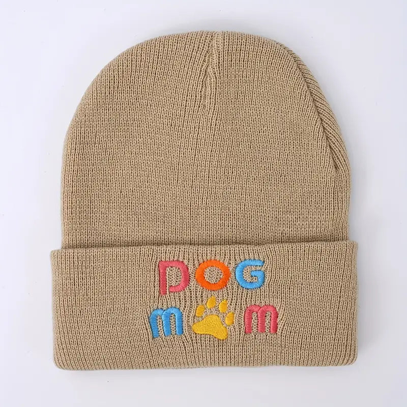 Embroidery Dog Mom Graphic Beanie