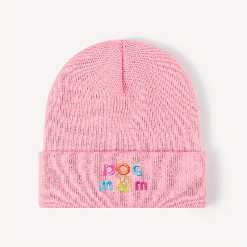 Embroidery Dog Mom Graphic Beanie