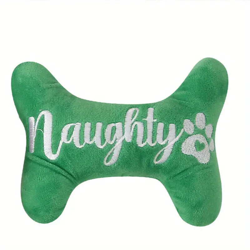 Naughty or Nice Dog Bone Plush Toy