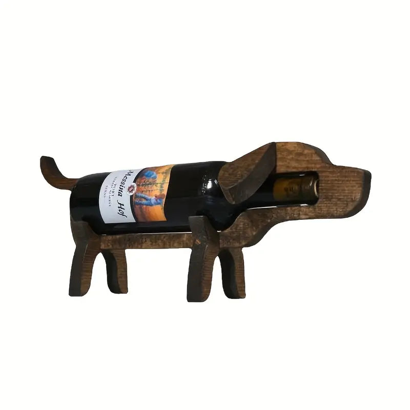 Wooden Dog Wine Rack