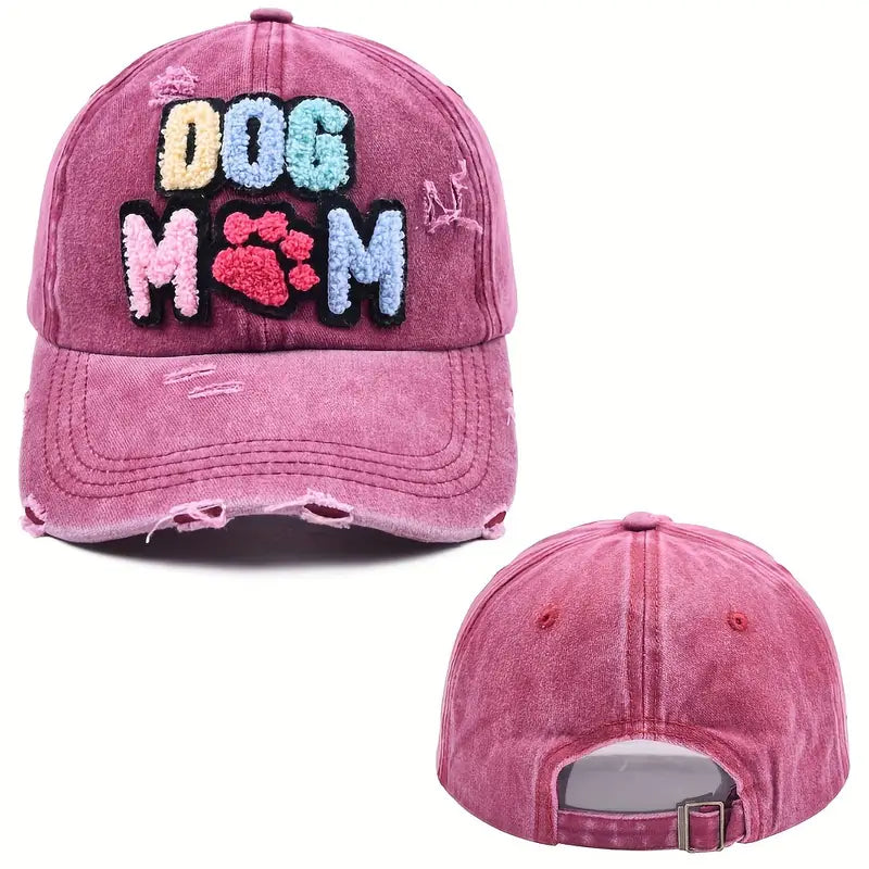 Colorful Dog Mom Embroidery Hat
