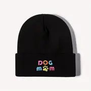 Embroidery Dog Mom Graphic Beanie