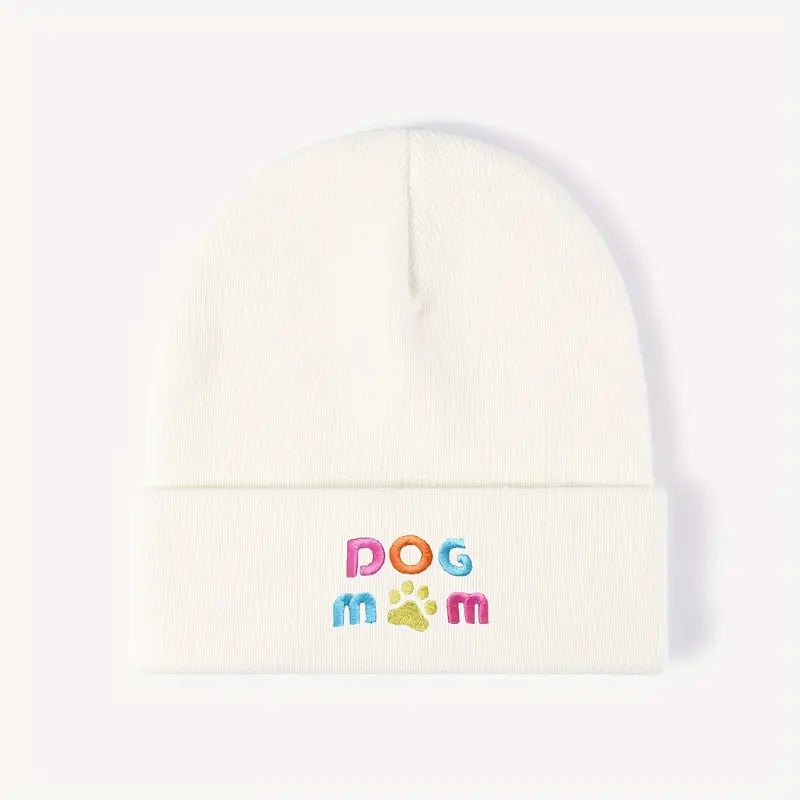 Embroidery Dog Mom Graphic Beanie