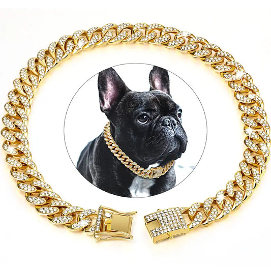 Buckle Dog Chain Diamond Collar